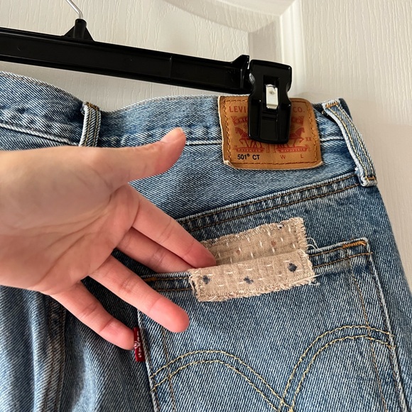 REVOLVE Levi’s Distressed Floral Patched 501 Jeans - Picture 4 of 6